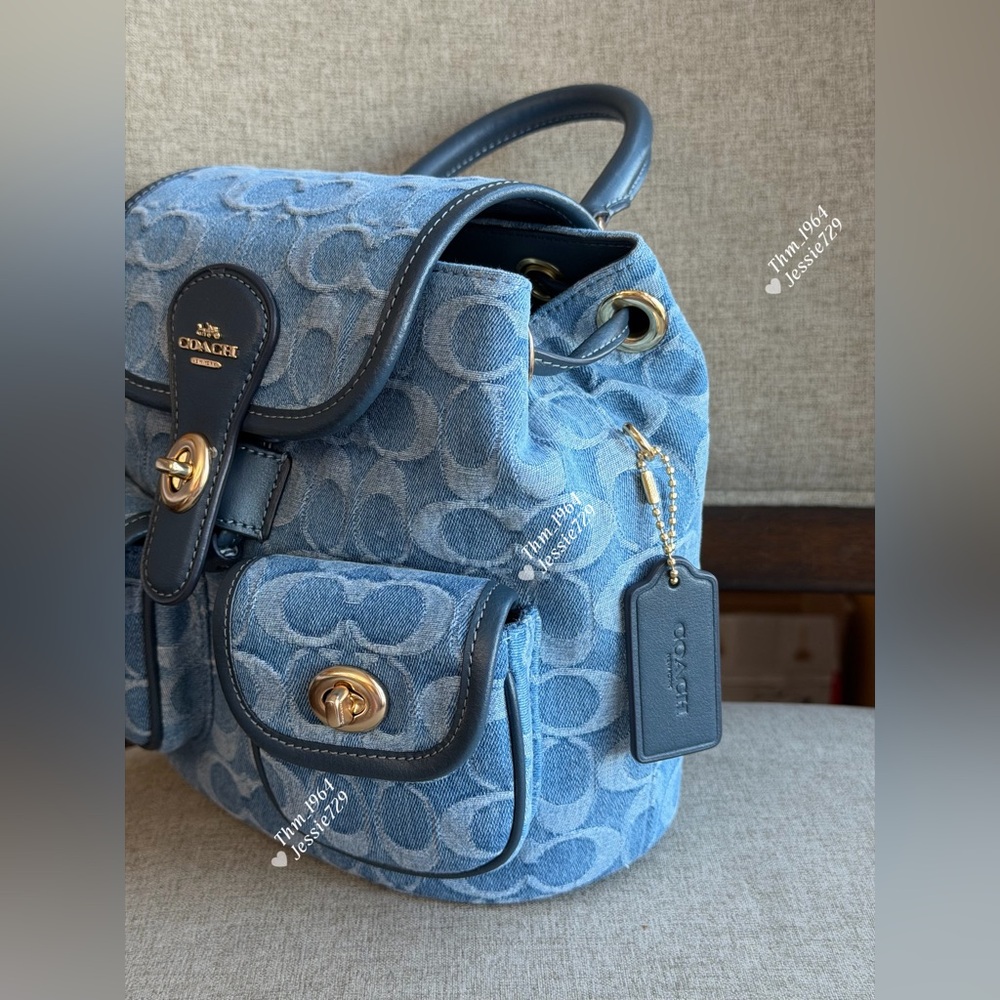 NWT！COACH Hadley Backpack In Signature Denim（CDB95）fast shipping - Picture 3 of 14